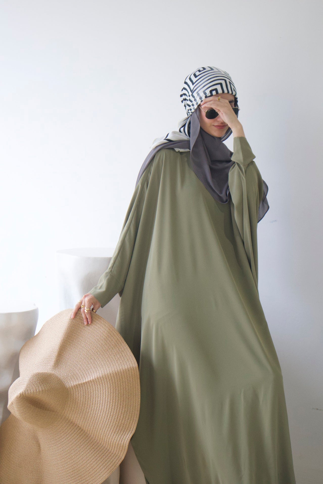 BATWING STAPLE ABAYA - PISTACHIO