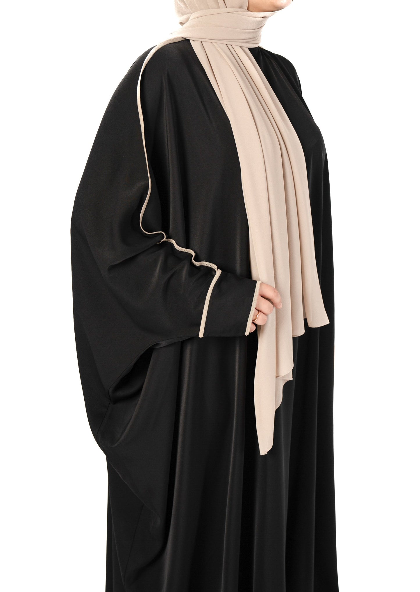 Introducing the 'Tie Back Instant Hijab' which features our Premium Chiffon shawl stitched to our Cotton Lycra Inner cap. The tie-back feature allows adjustment of tightness to ensure versatility and upmost comfort. A perfect blend of two staple tone nudes suitable for almost any outfit. Its easy-to-wear nature makes it essential in every wardrobe. Premium Chiffon, delicate and chic in appearance Highest quality Cotton Lycra Hijab Measurements: 187cm * 72cm