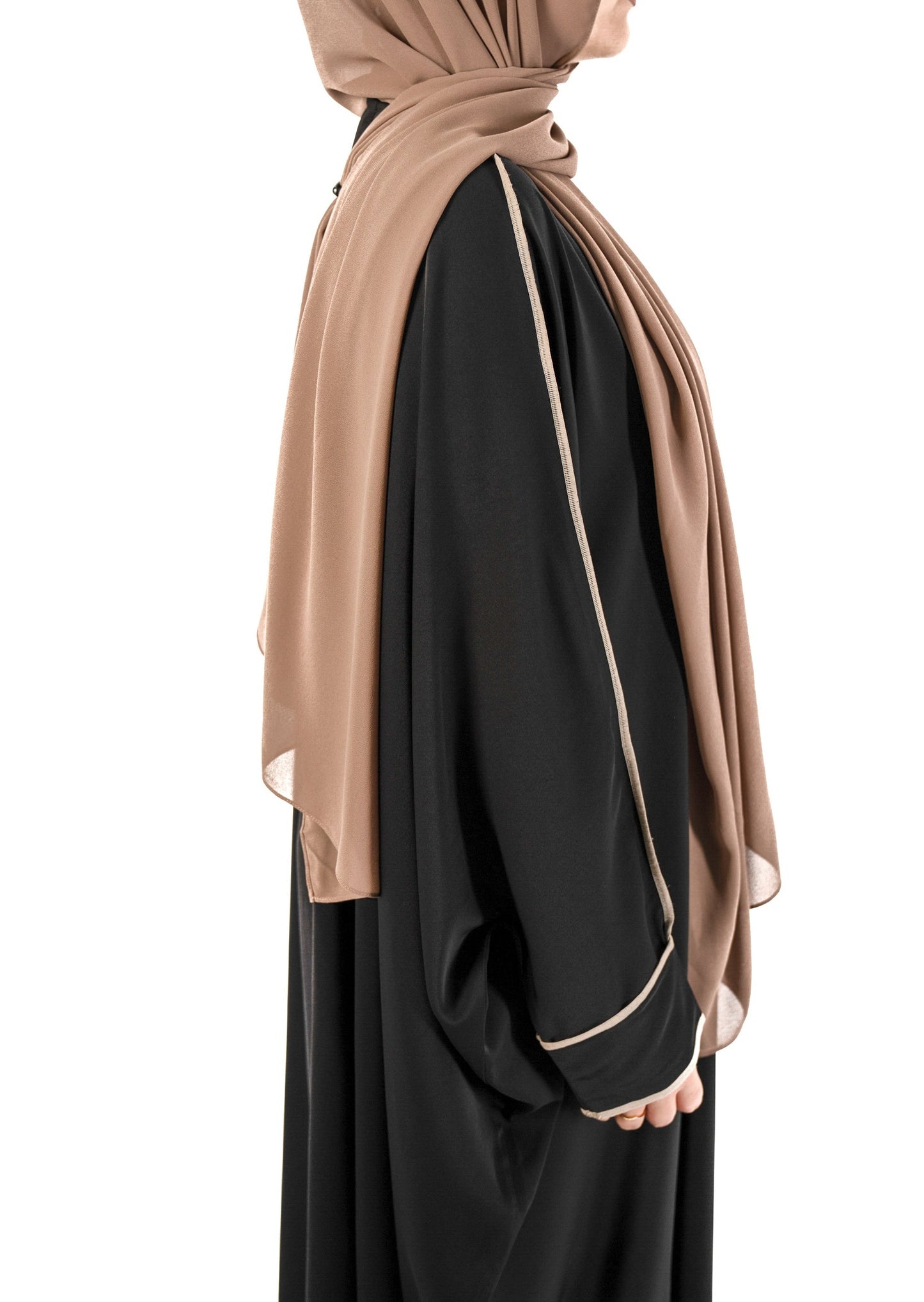 Introducing the 'Tie Back Instant Hijab' which features our Premium Chiffon shawl stitched to our Cotton Lycra Inner cap. The tie-back feature allows adjustment of tightness to ensure versatility and upmost comfort. A perfect blend of two staple browns suitable for almost any outfit. Its easy-to-wear nature makes it essential in every wardrobe.